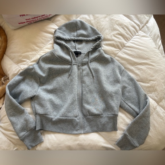 Faded Rose Tops - Cropped zip up hoodie